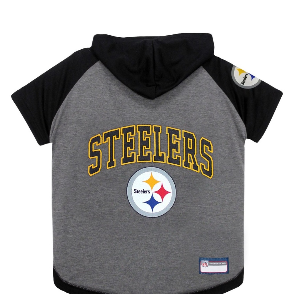 Pets NFL Pitts Steelers hoodie dog & cat tee, large
